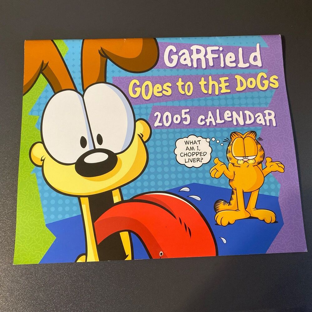 2005 Vintage Garfield Wall Calendar GARFIELD GOES TO THE DOGS Comic Art